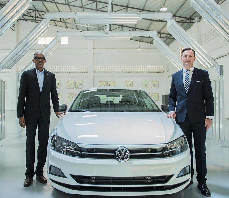 H.E. President Kagame together with Mr. Schafer, Volkswagen Group SA CEO at the launch of the VW Assembly Plant in Rwanda 